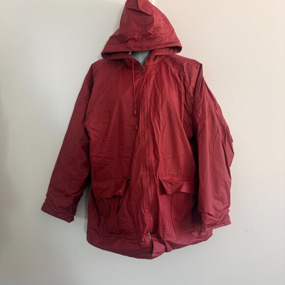 Vintage Misty Harbor Burgundy Hooded Jacket | Plaid Lined | Medium - Picture 4 of 11